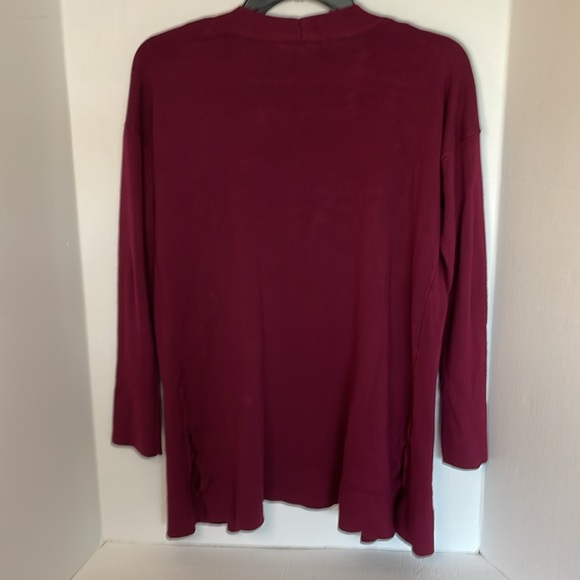Pink Republic maroon red long sleeve cardigan w/ pockets & side detail size M - Picture 2 of 12